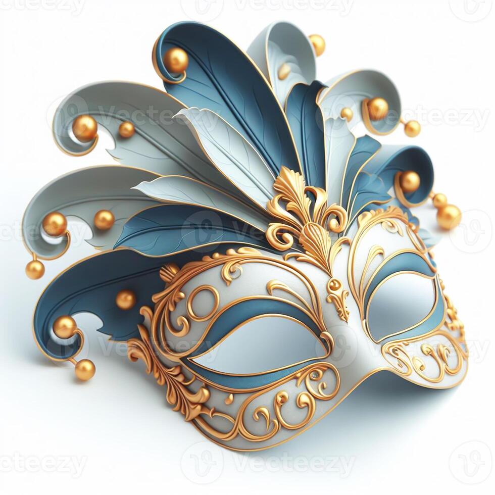 AI generated Venetian carnival mask. Tradition and glamour photo