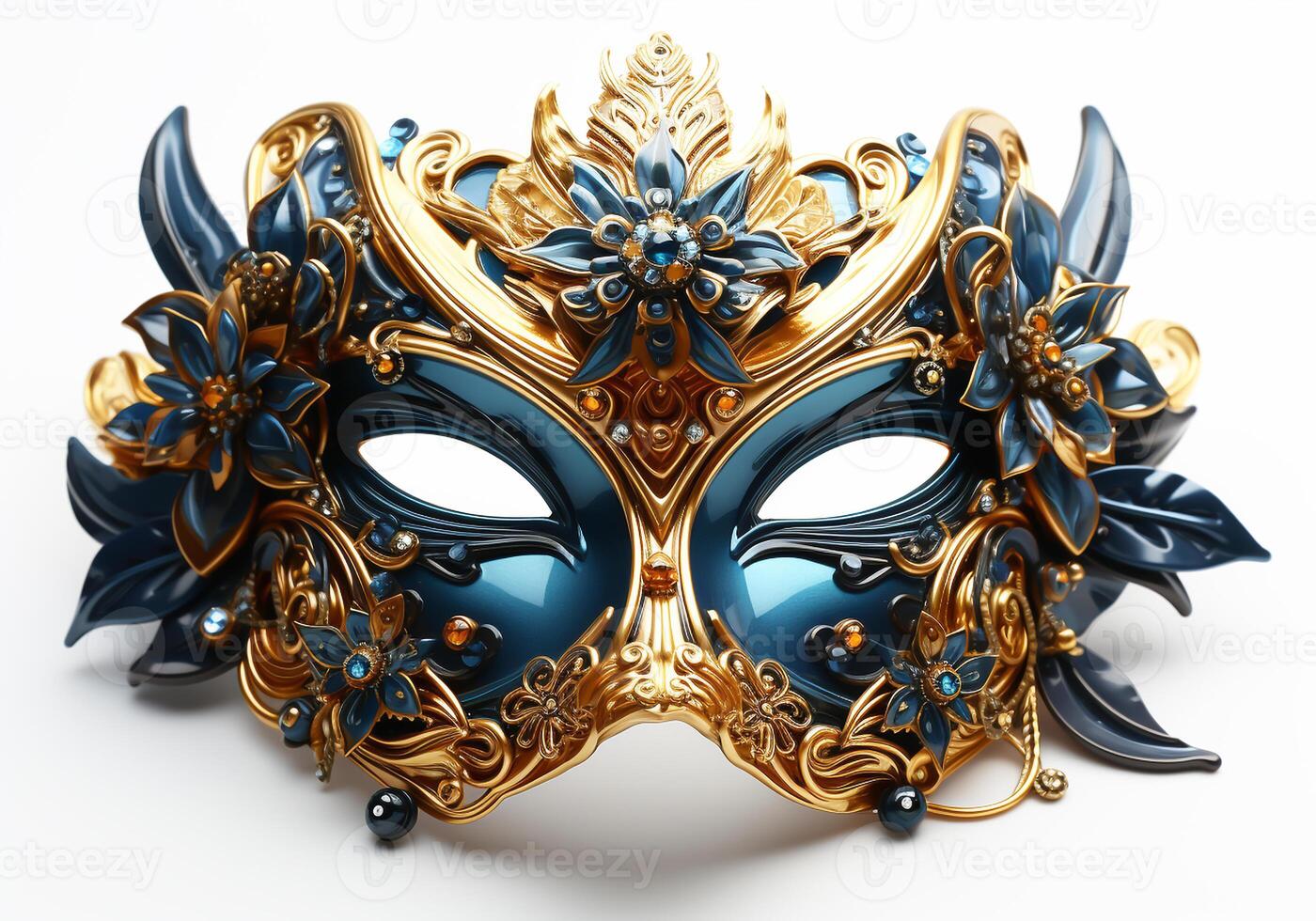 AI generated Venetian carnival mask. Tradition and glamour photo