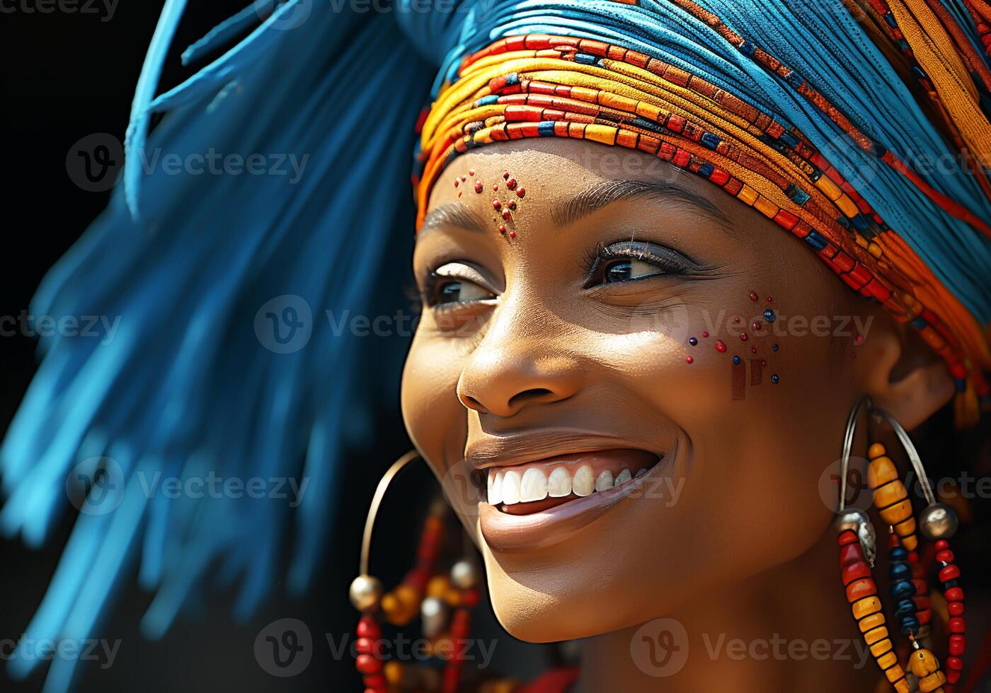 ai generado mujer en tradicional ropa y Pañuelo. mujer día. tradicion y cultura foto