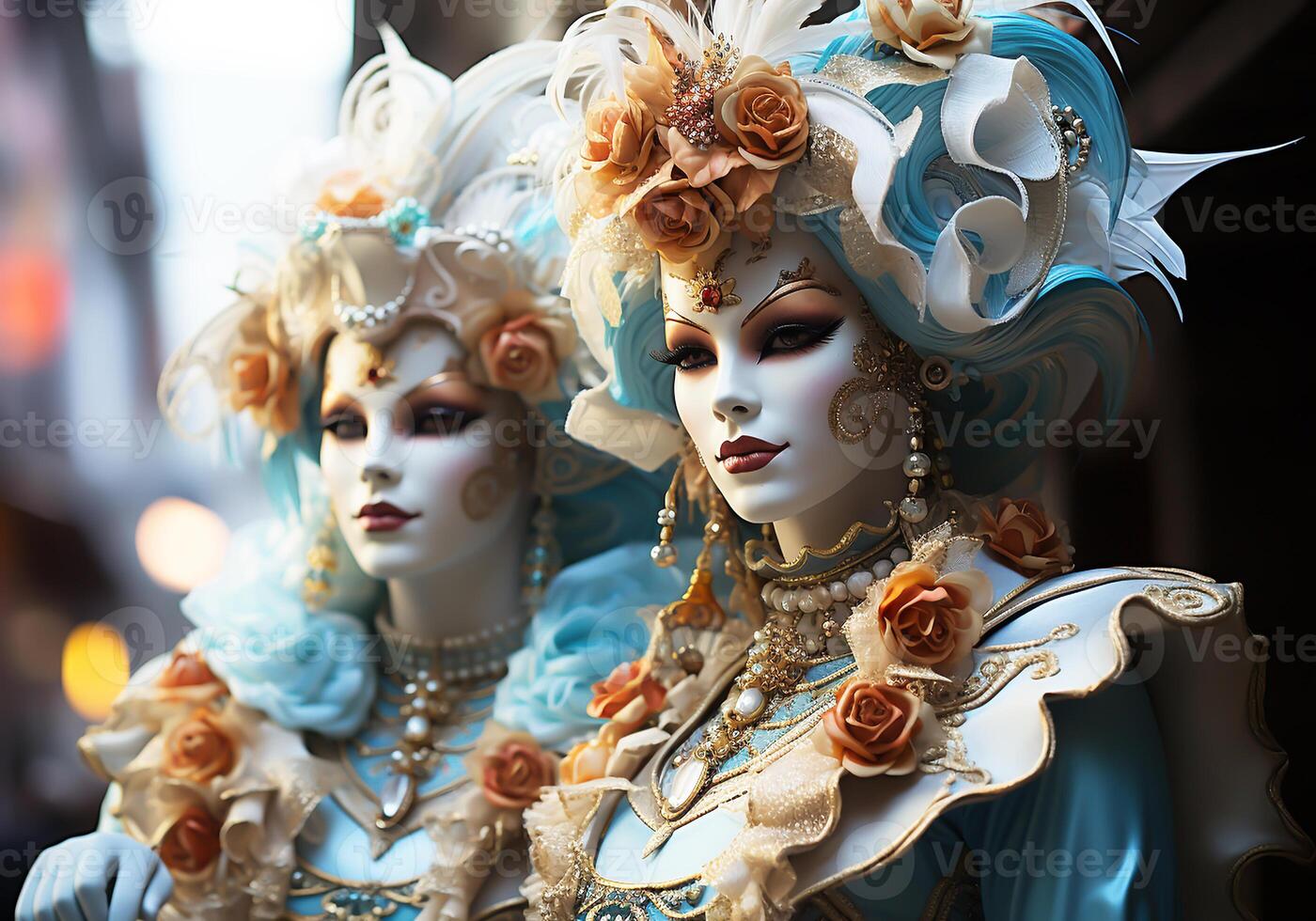 ai generado veneciano carnaval mascarilla. tradicion y glamour foto