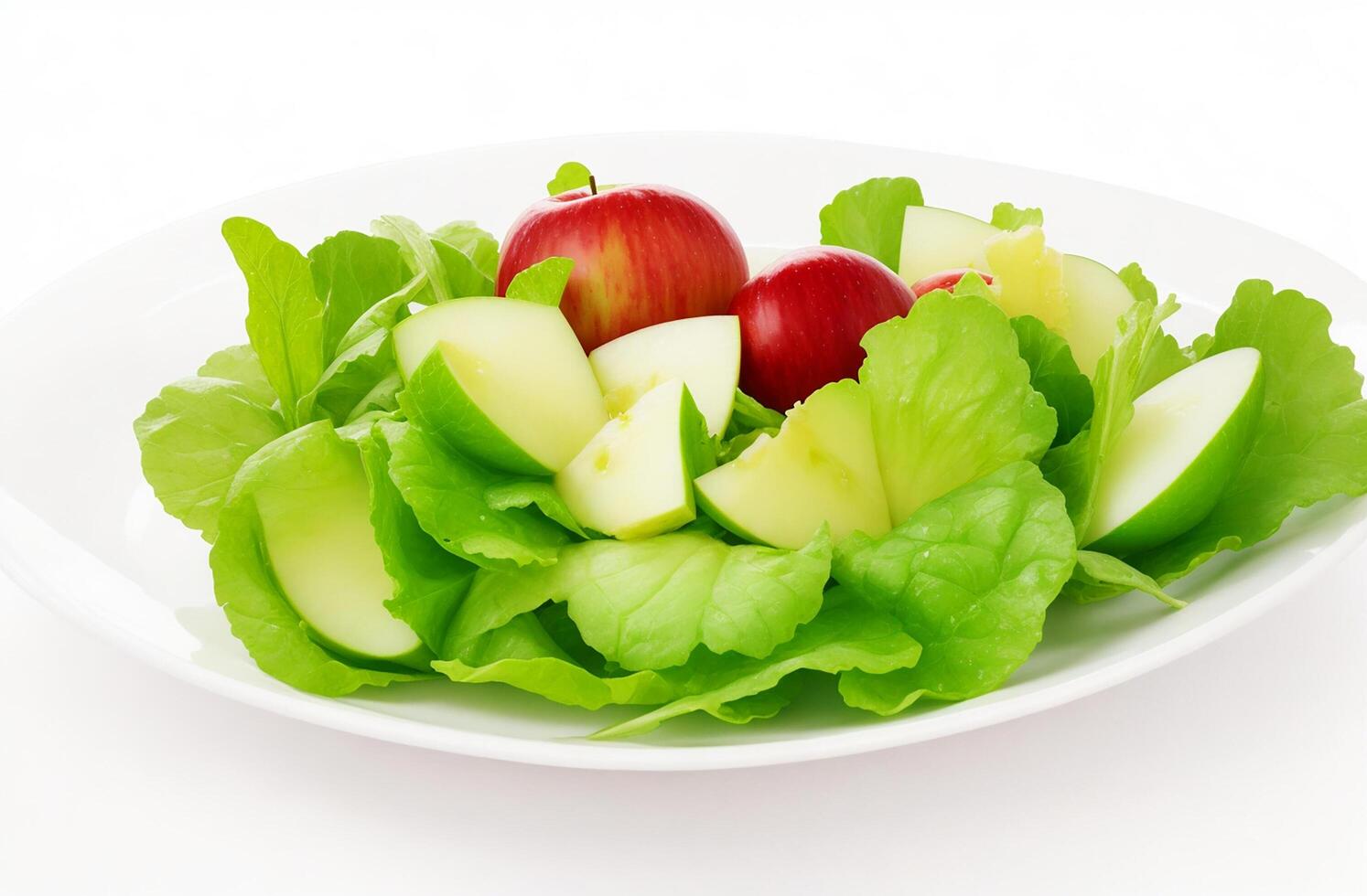 AI generated Apple Salad isolated on white background photo