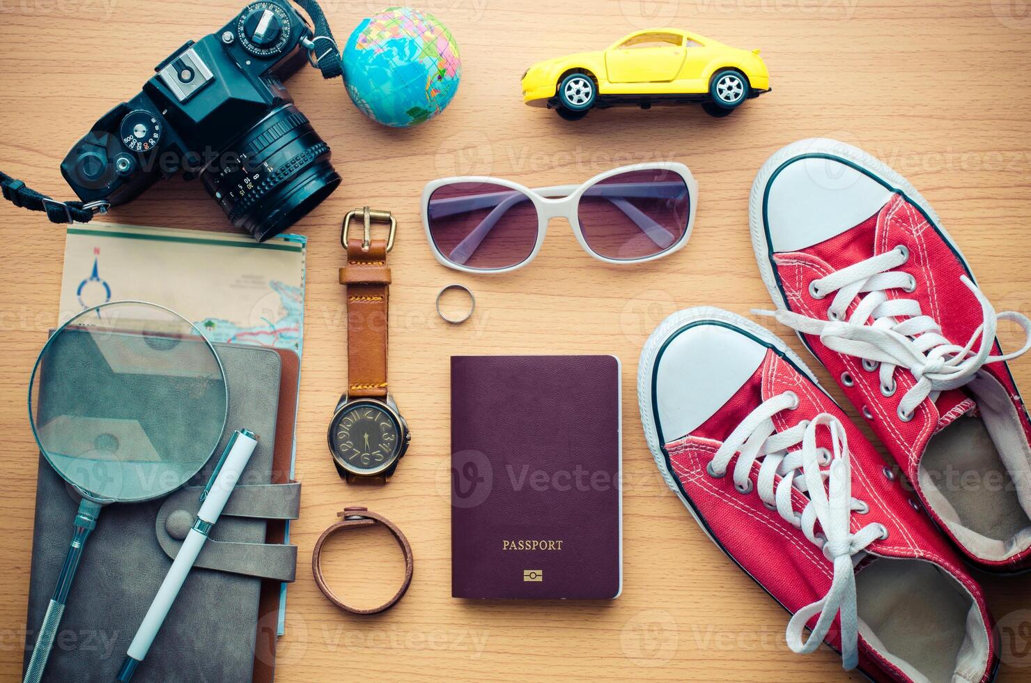 Travel accessories for trip photo