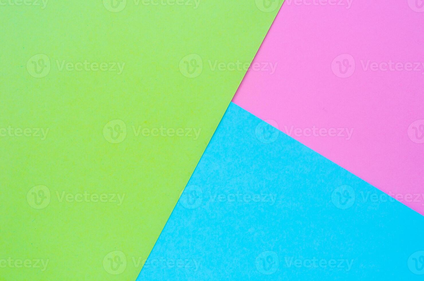 Colorful of pink, green and blue paper background photo