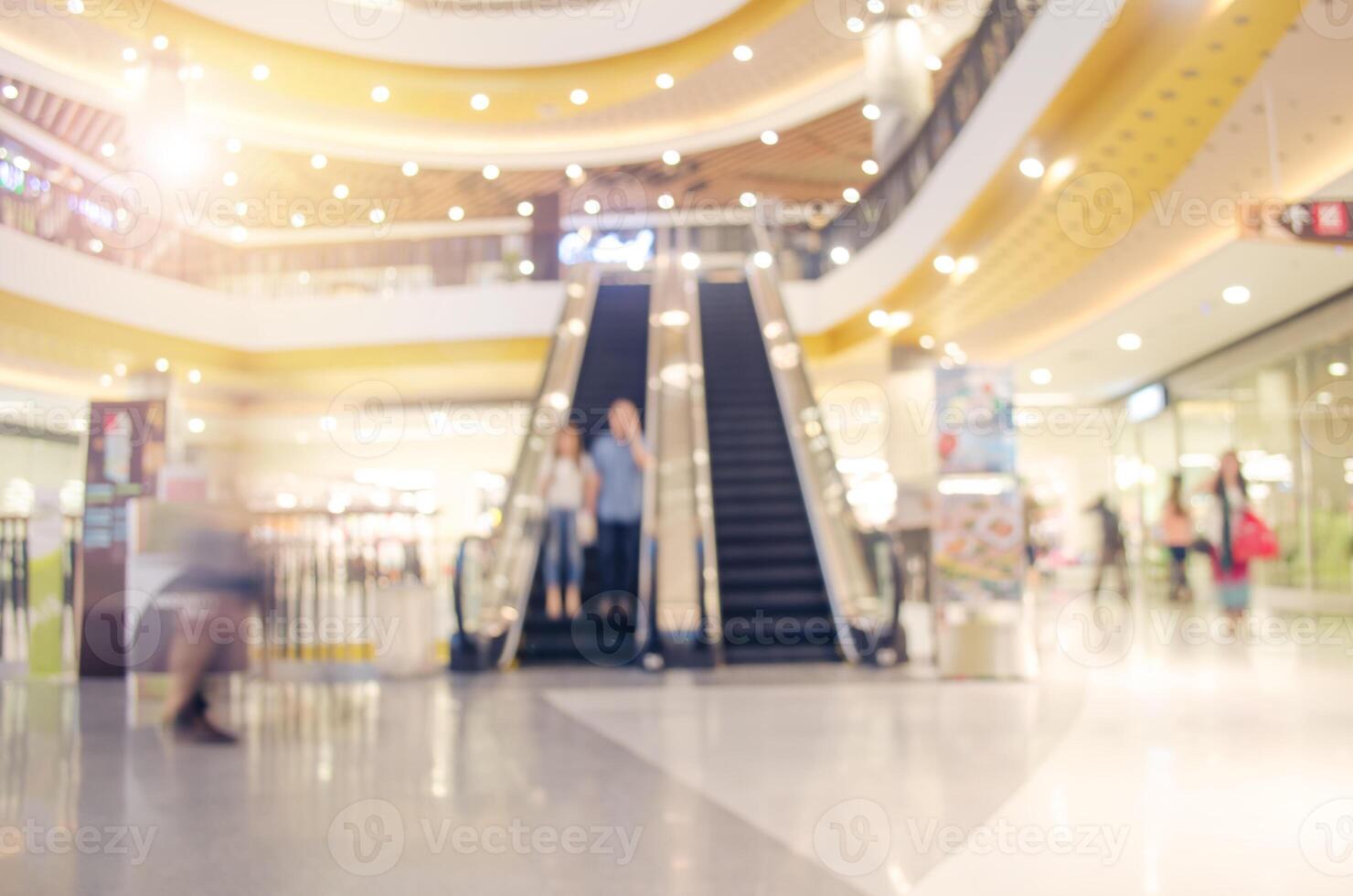 Blur the people in shopping mall. photo