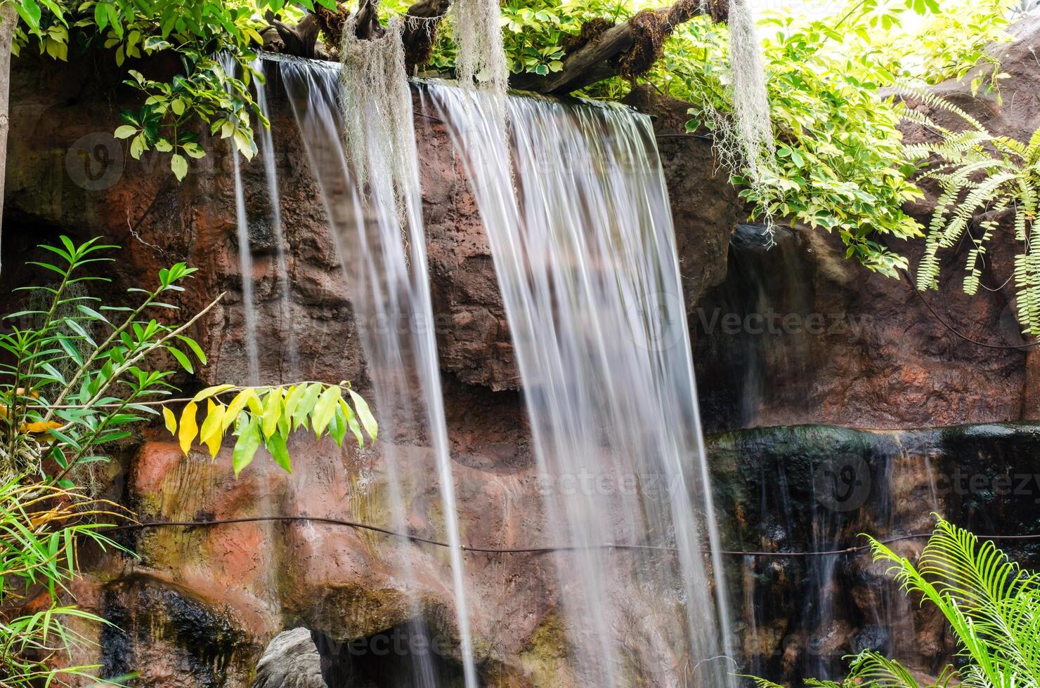 Falls of rocks in the woods photo