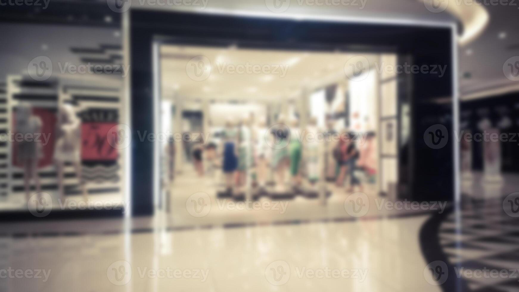 Blur of shopping malls that offer thousands of products photo