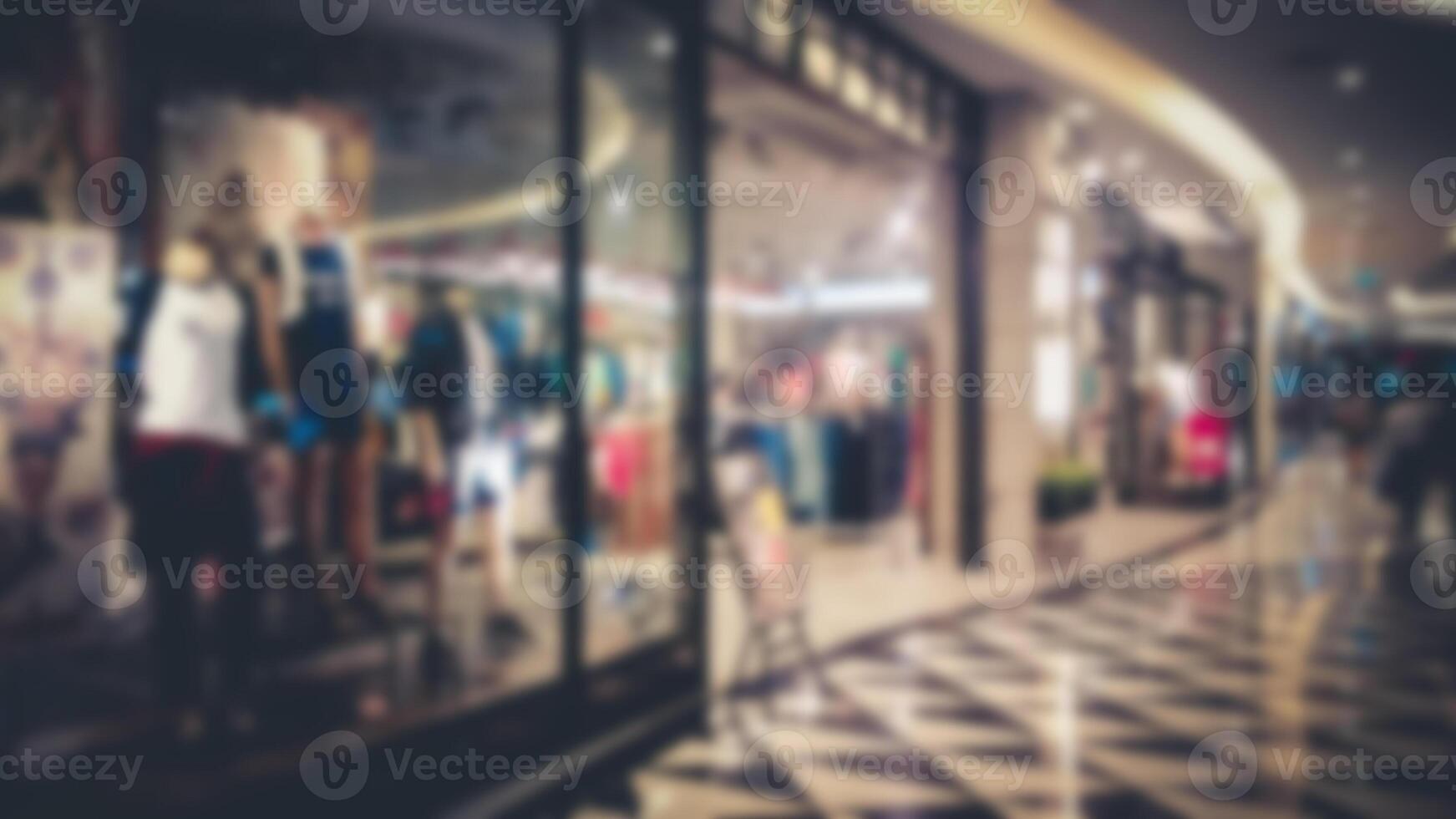 Blur of shopping malls that offer thousands of products photo