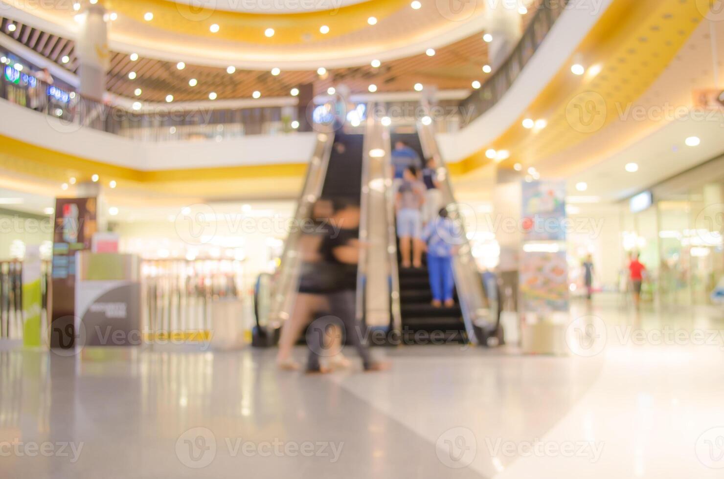 Blur the people in shopping mall. photo