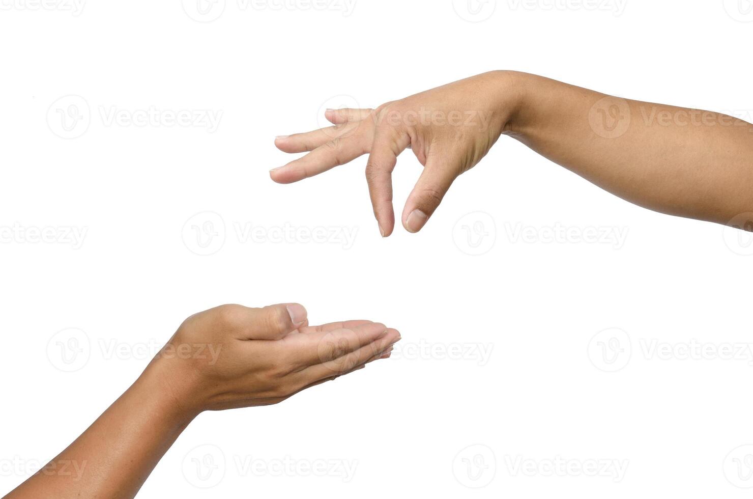 Hand gestures by two people. Expresses support for an opportunity to commensurate with others photo