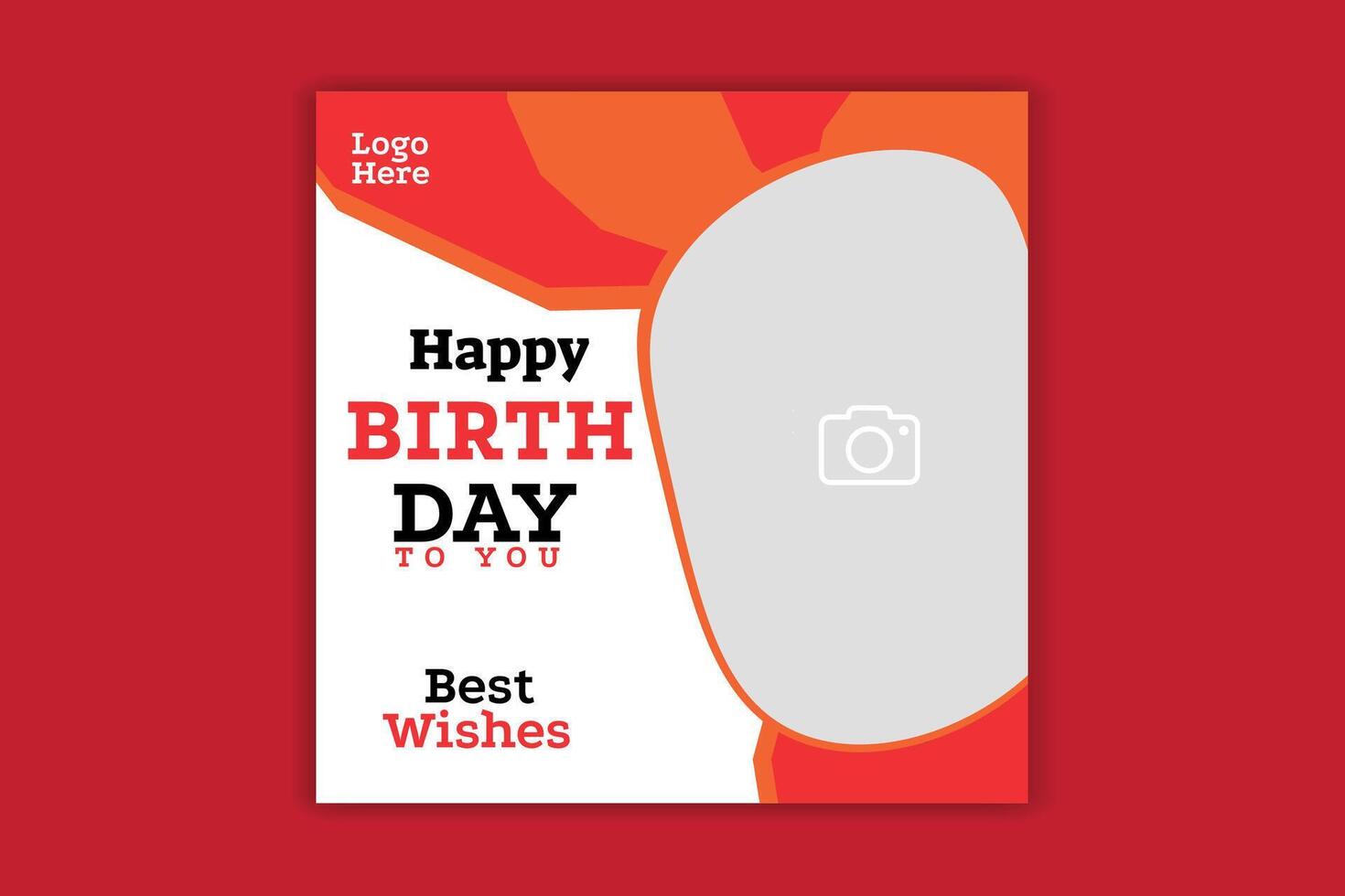 unique birthday design social media template vector