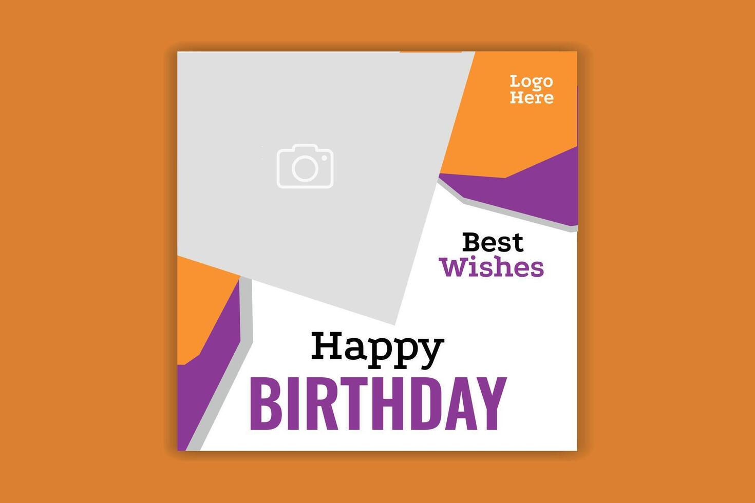 unique birthday design social media template vector
