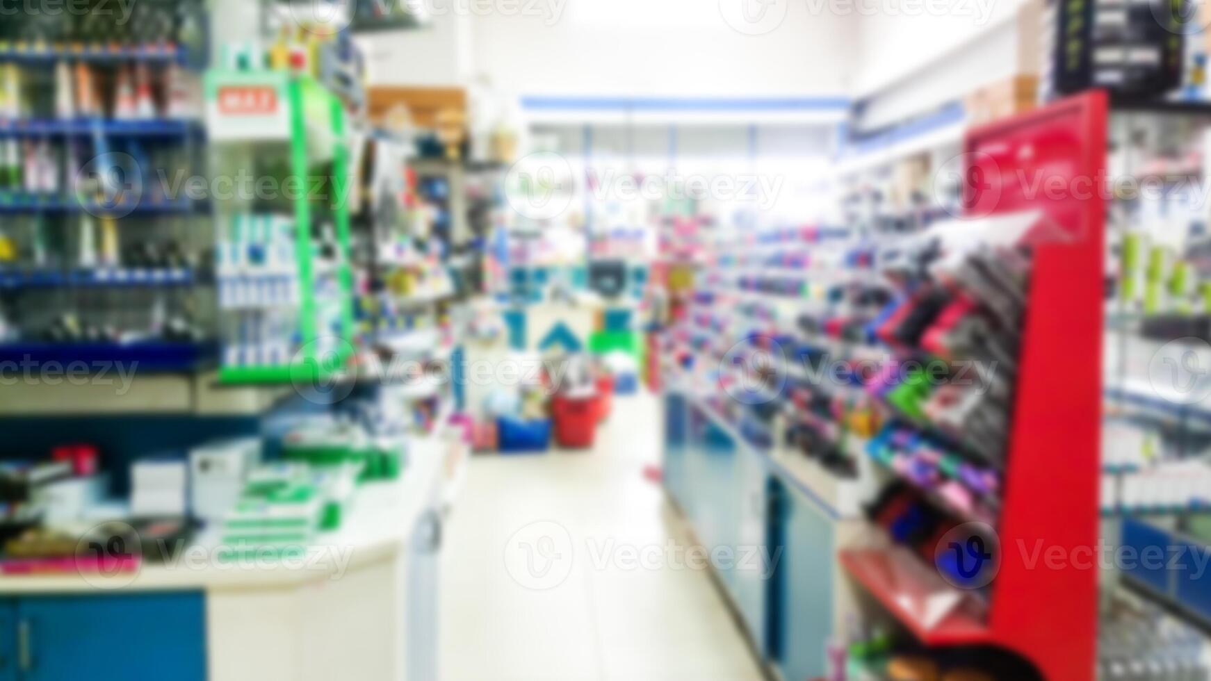 Blur of shopping malls that offer thousands of products. photo