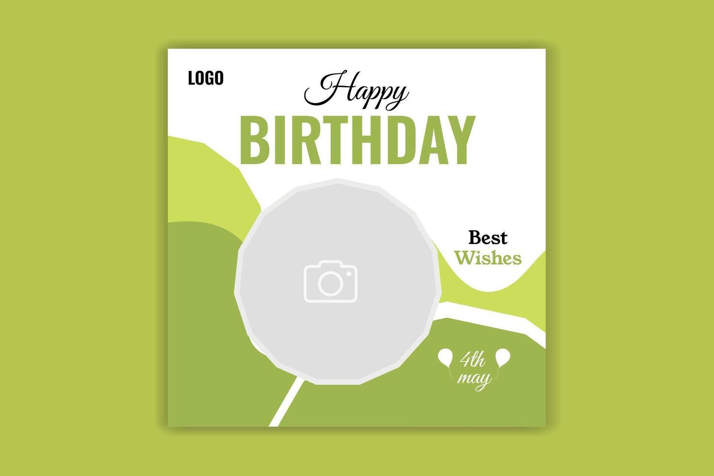 unique birthday design social media template vector