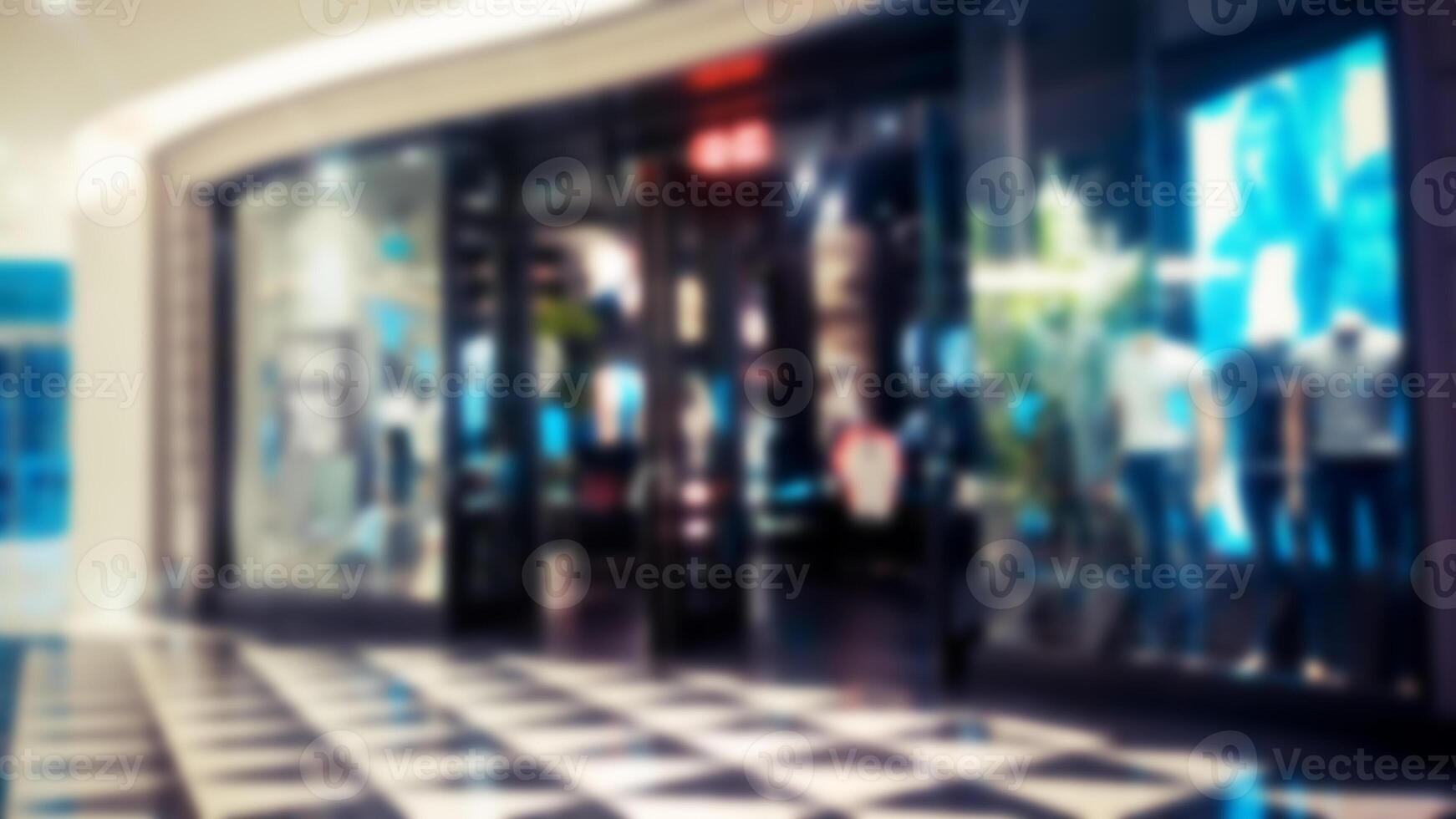 Blur of shopping malls that offer thousands of products photo