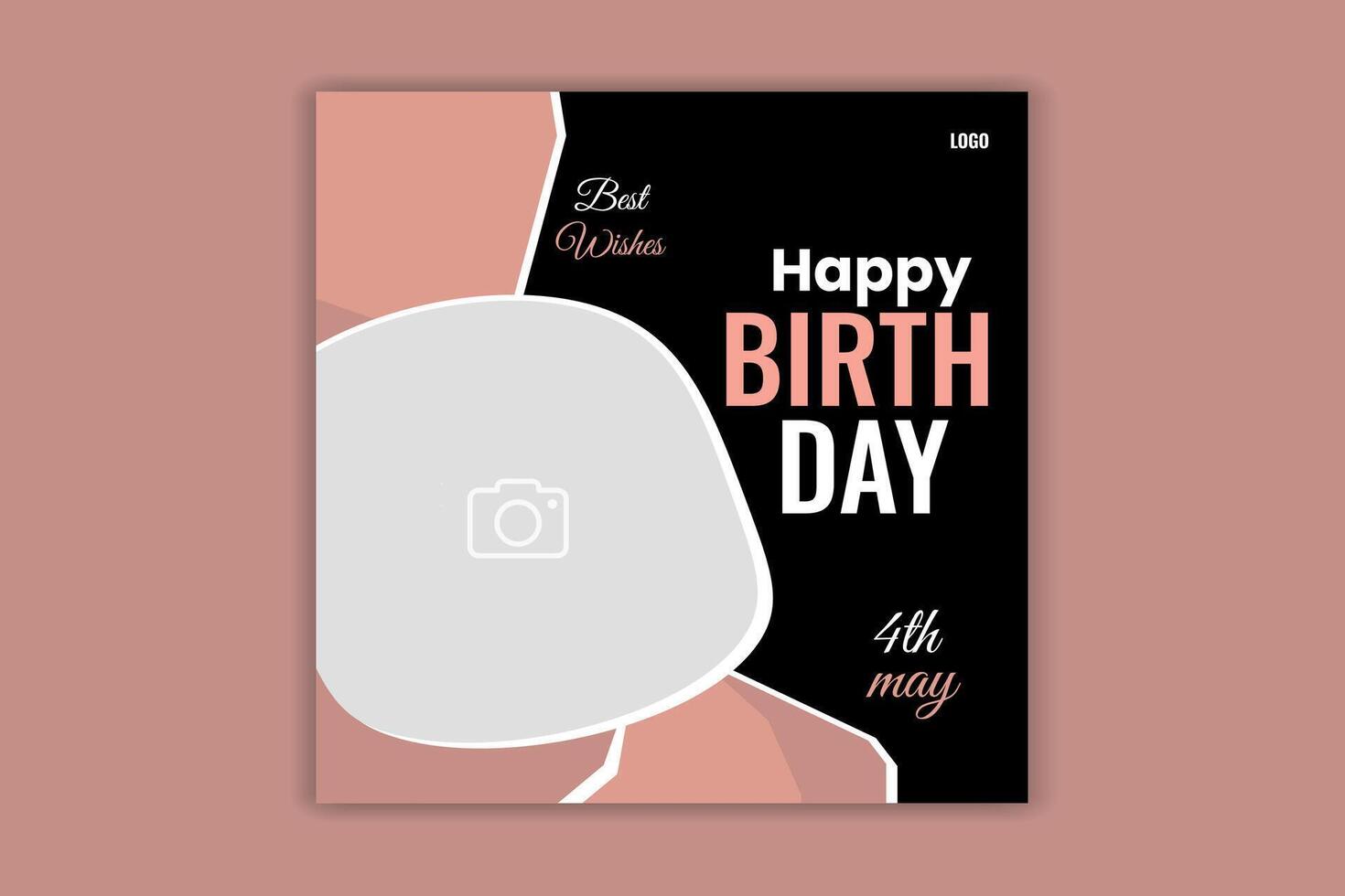 unique birthday design social media template vector