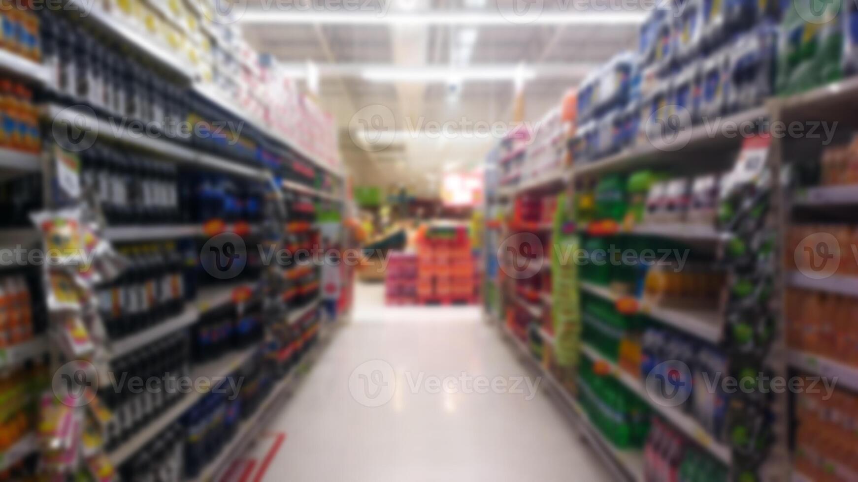 Blur of shopping malls that offer thousands of products. photo