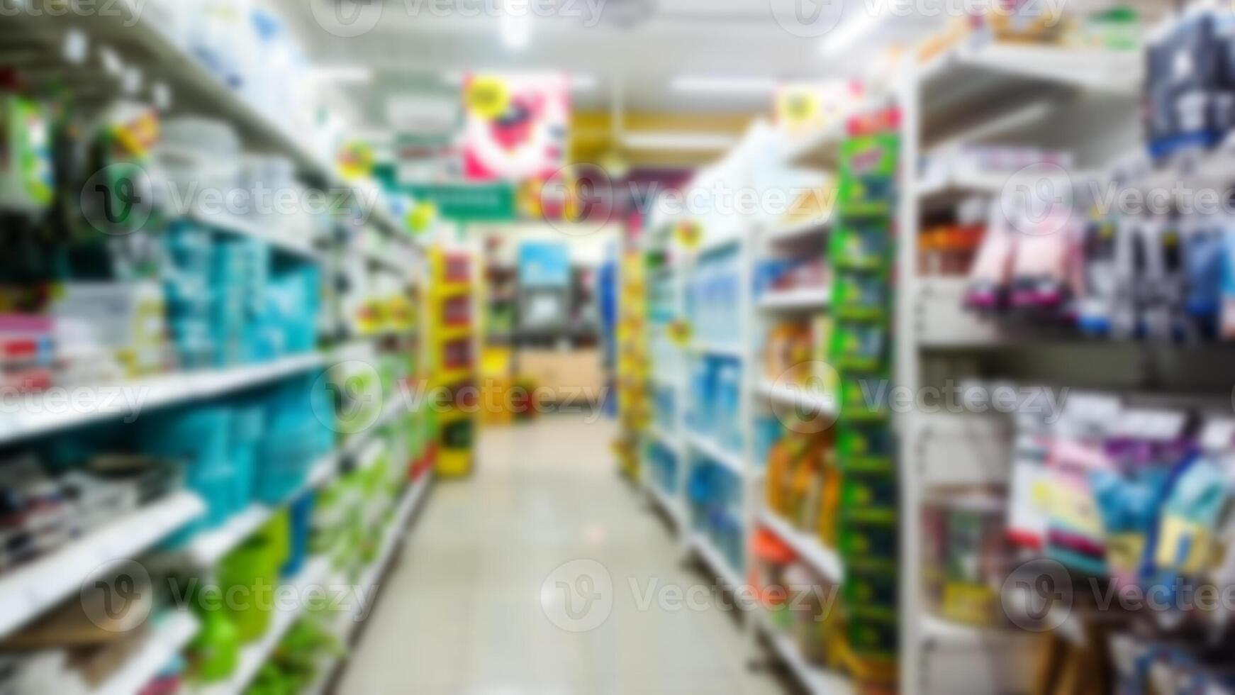 Blur of shopping malls that offer thousands of products. photo