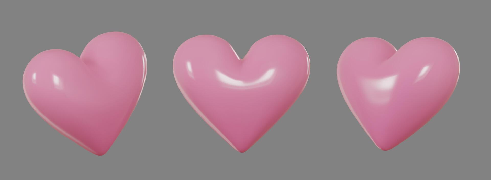 3d realistic pink hearts. Valentines day card. Vector illustration