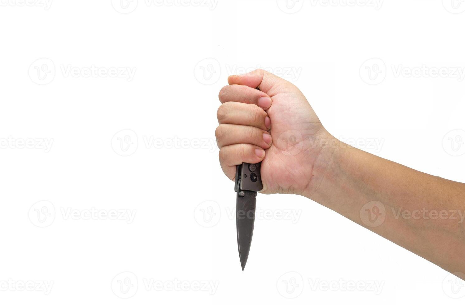 knife in hand on a white background photo