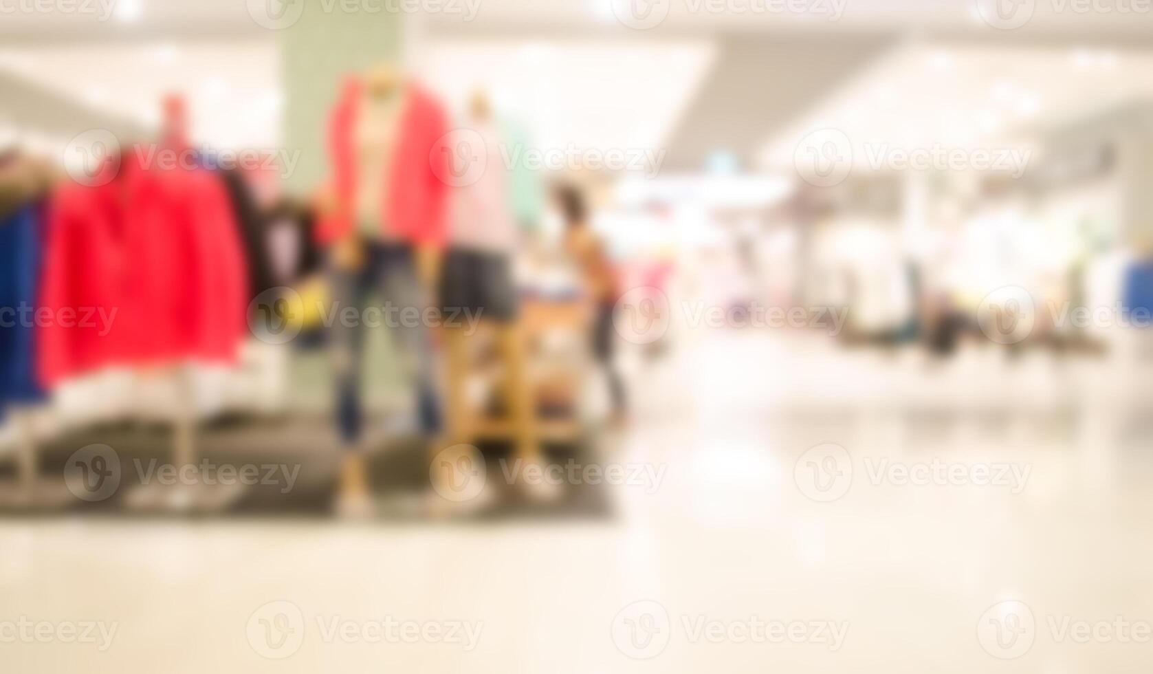 Blur the Clothing store in shopping mall. photo