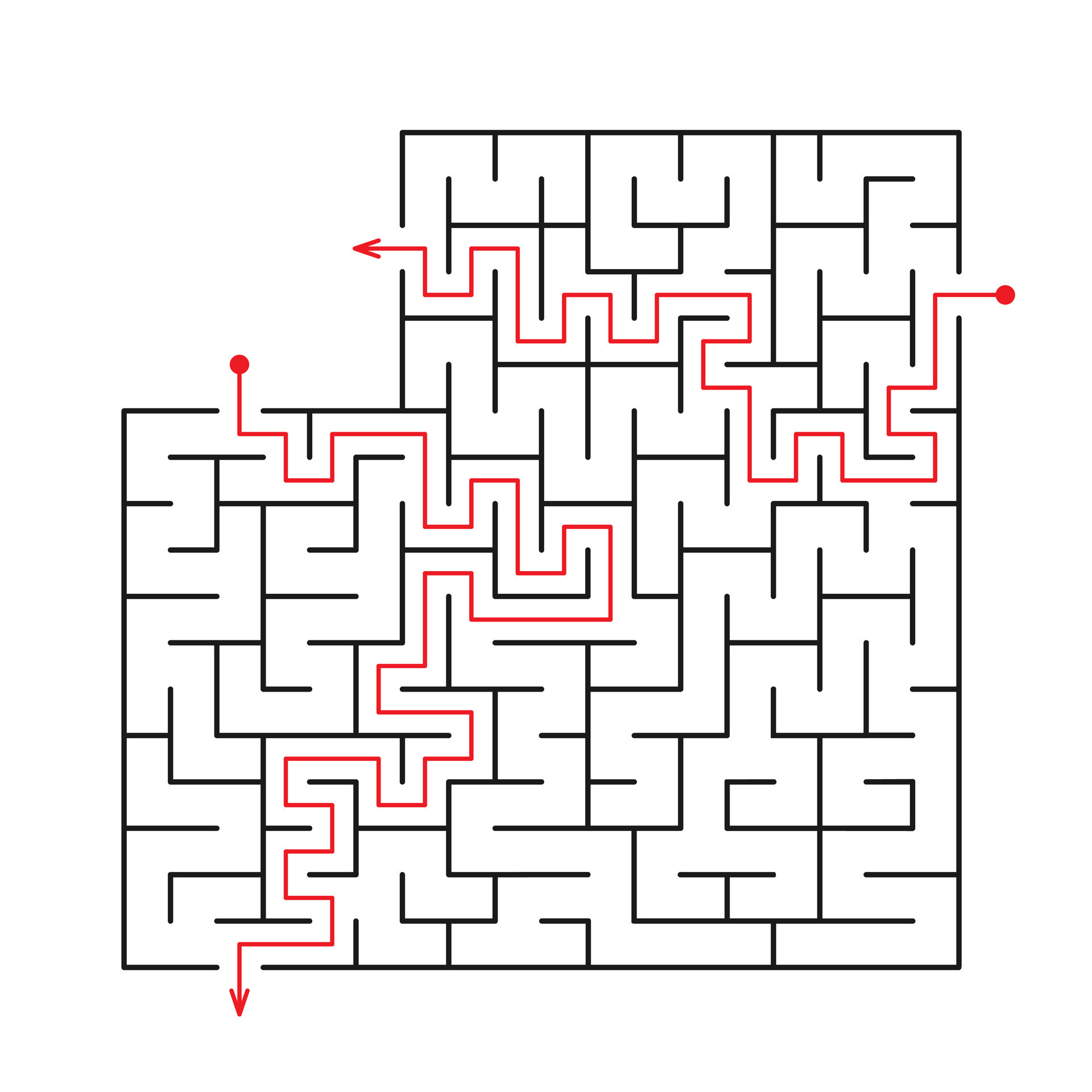 Vector illustration. Template for an educational logical game labyrinth ...