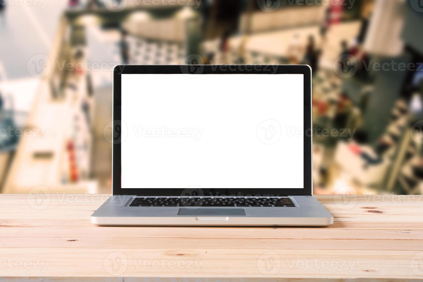 Shopping mall top view blurred indoors with light for lifestyle concept photo