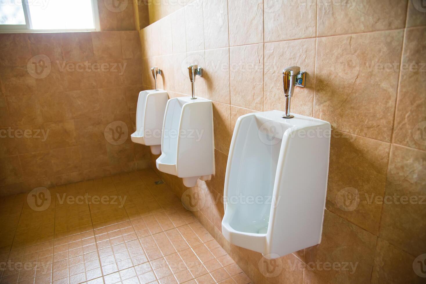 White urinals of the men's toilet photo