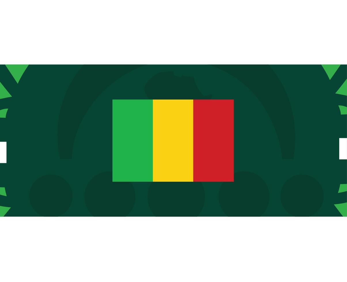 mali bandera africano naciones 2023 equipos países africano fútbol americano símbolo logo diseño vector ilustración