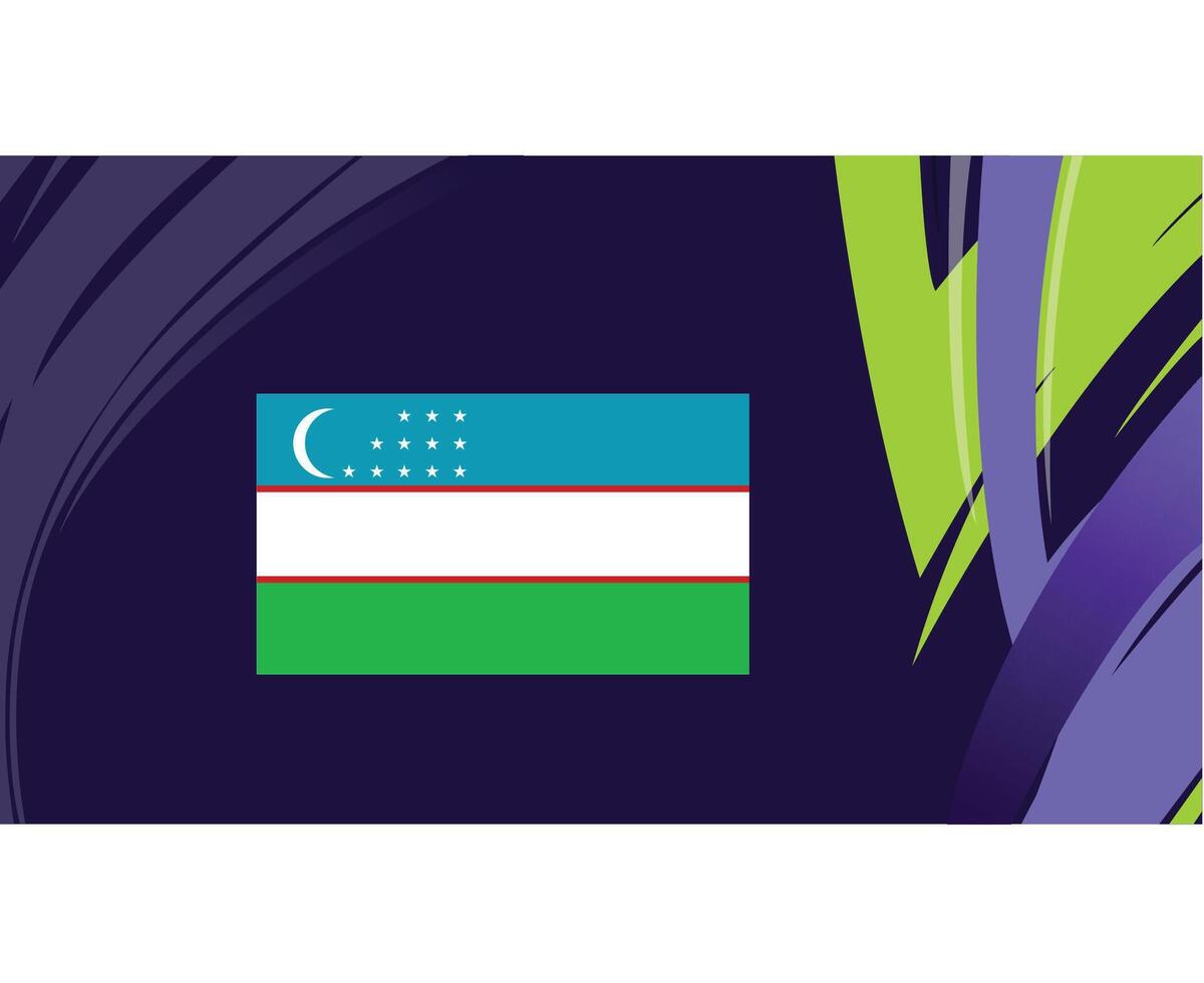 Uzbekistan Flag Emblem Asian Nations 2023 Teams Countries Asian Football Symbol Logo Design Vector Illustration