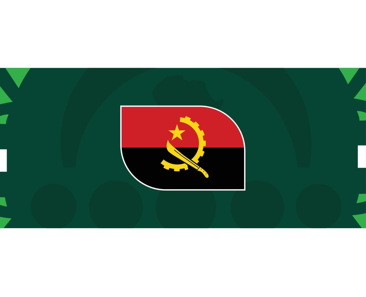 angola emblema bandera africano naciones 2023 equipos países africano fútbol americano símbolo logo diseño vector ilustración