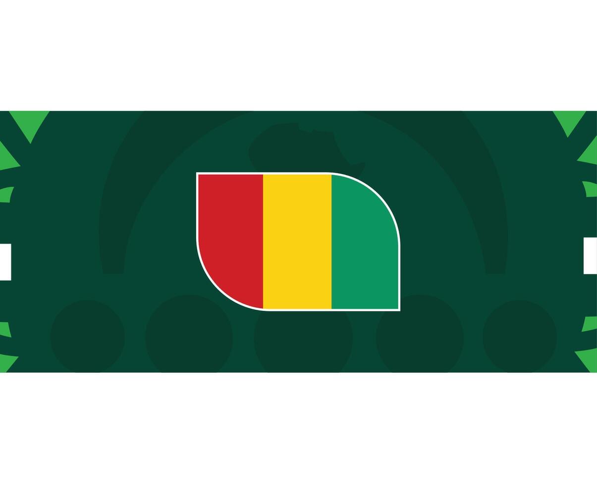 Guinea emblema bandera africano naciones 2023 equipos países africano fútbol americano símbolo logo diseño vector ilustración