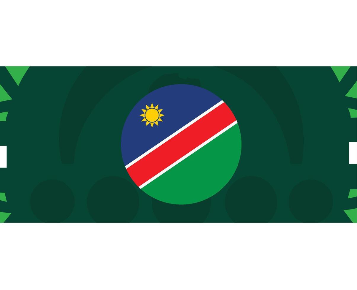 Namibia bandera emblema africano naciones 2023 equipos países africano fútbol americano símbolo logo diseño vector ilustración