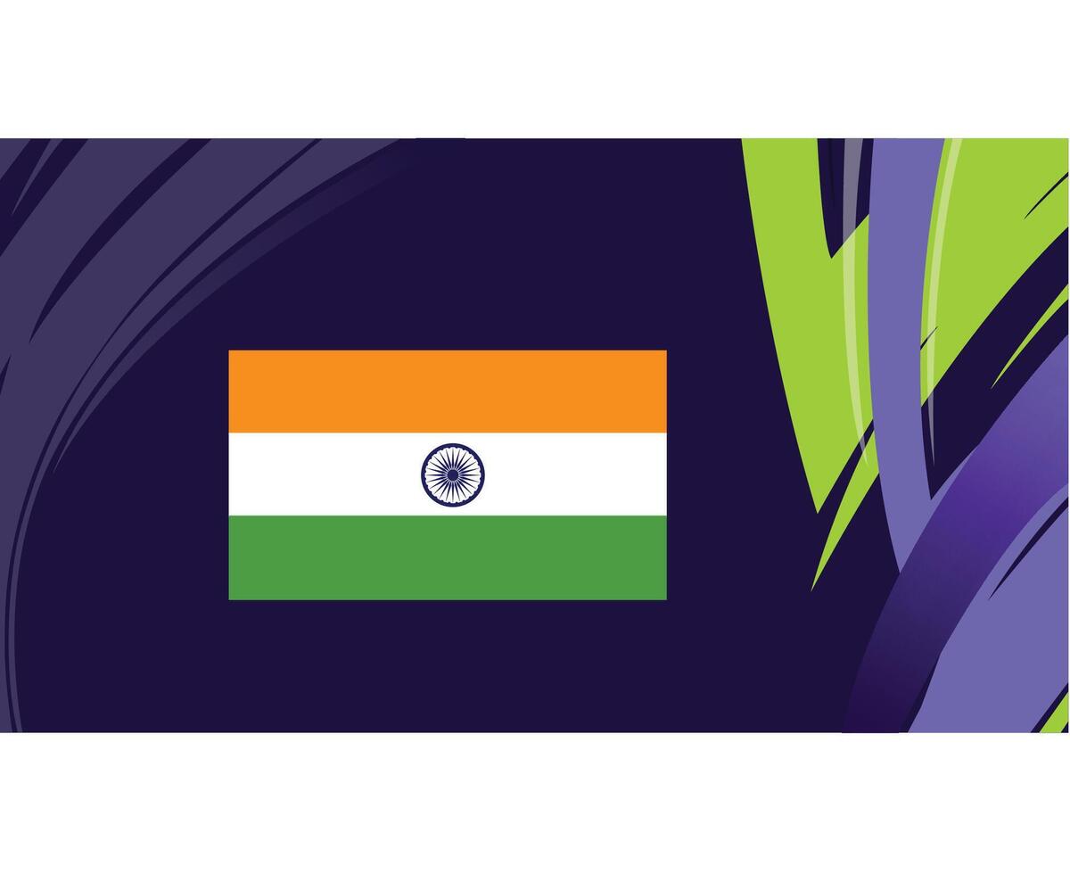 India bandera emblema asiático naciones 2023 equipos países asiático fútbol americano símbolo logo diseño vector ilustración