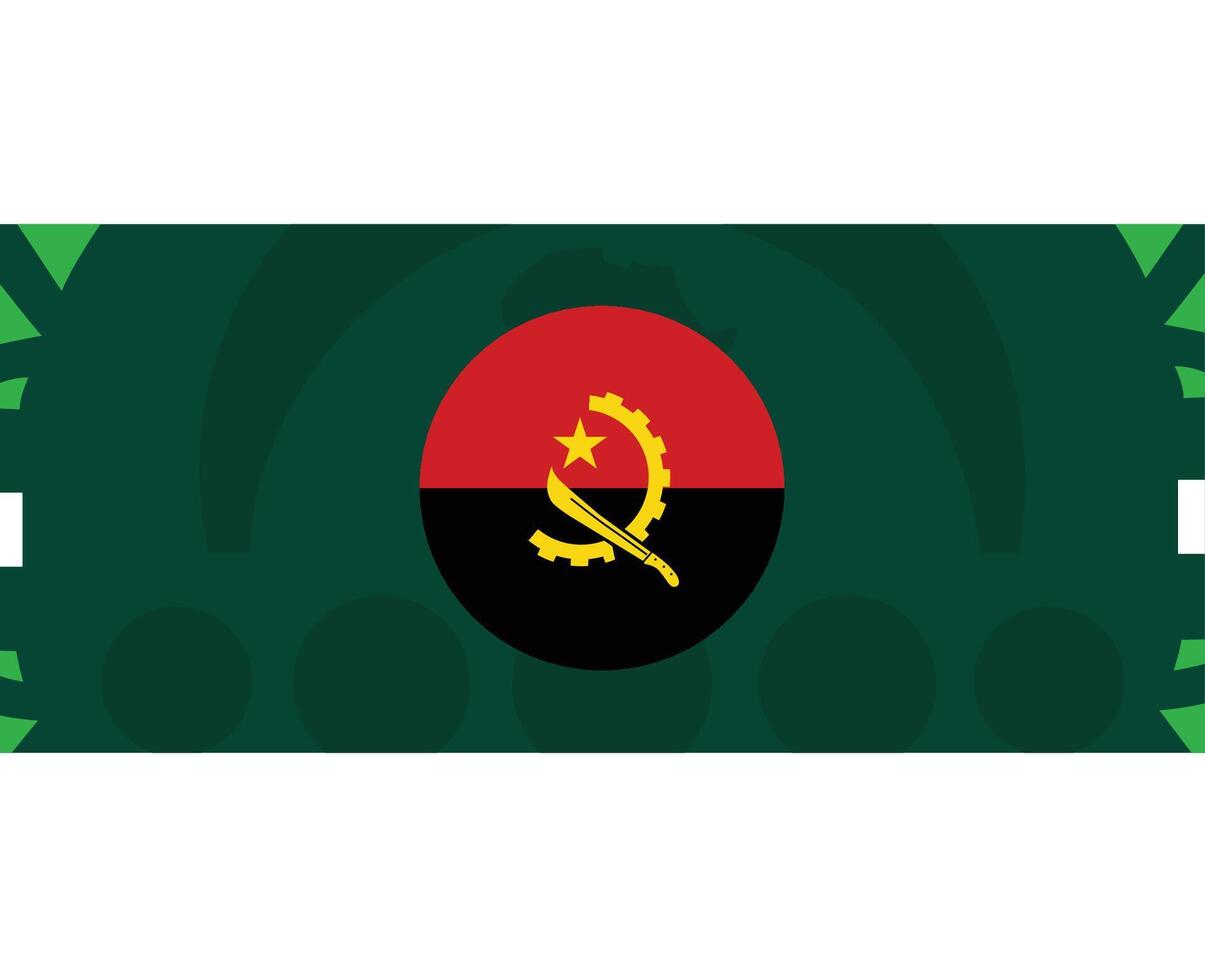 Angola Flag Emblem African Nations 2023 Teams Countries African Football Symbol Logo Design Vector Illustration