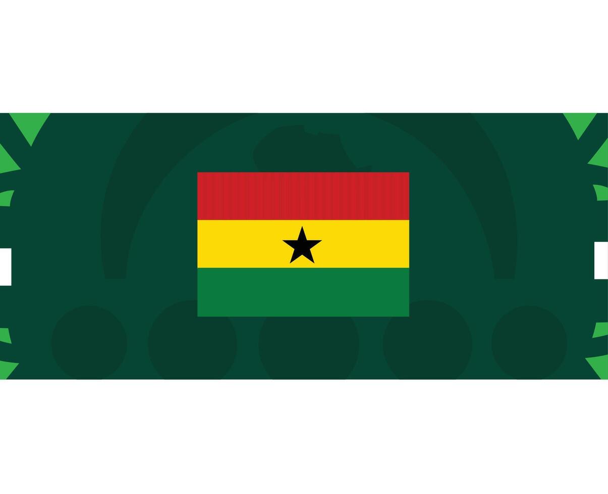 Ghana bandera africano naciones 2023 equipos países africano fútbol americano símbolo logo diseño vector ilustración