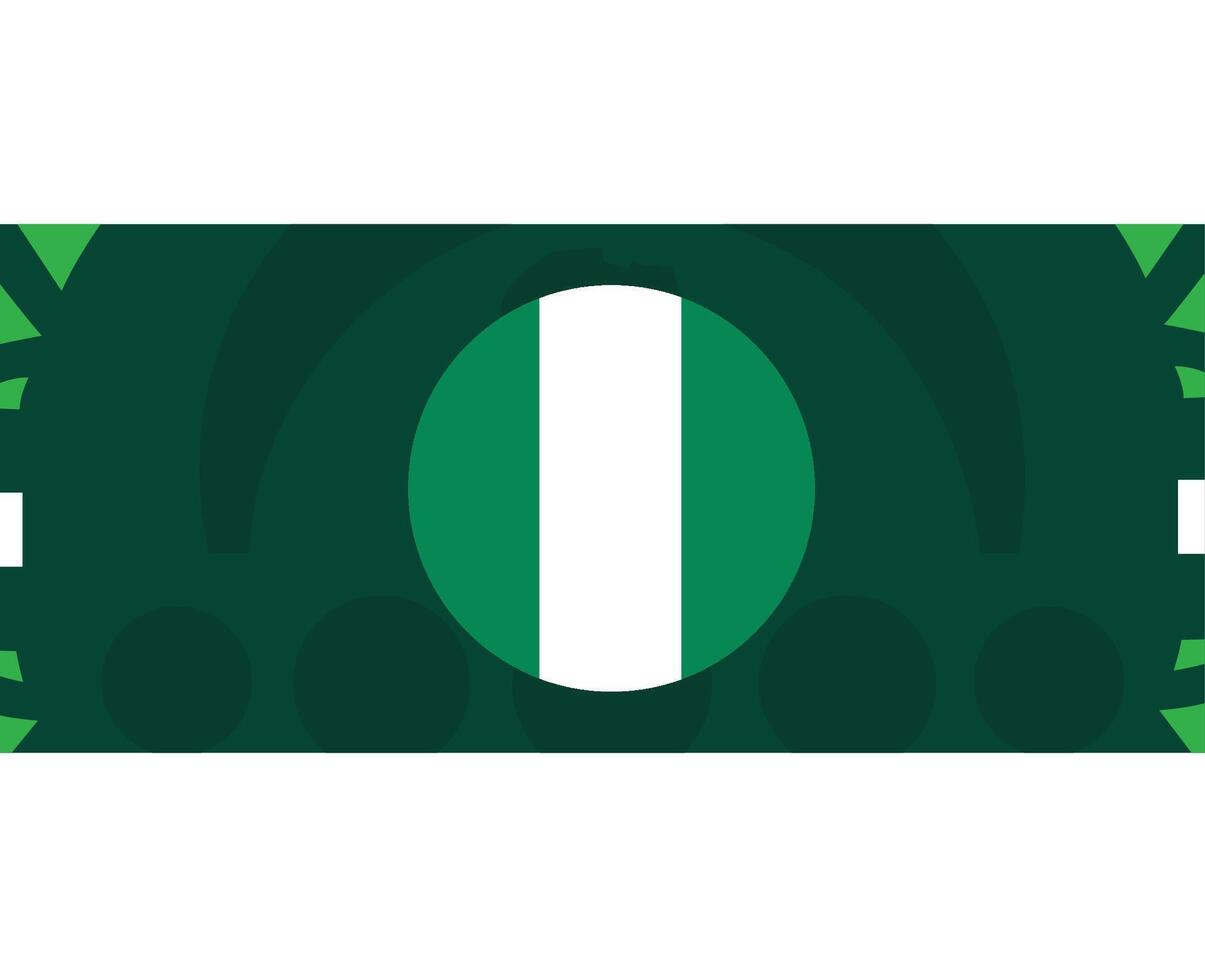 Nigeria bandera emblema africano naciones 2023 equipos países africano fútbol americano símbolo logo diseño vector ilustración