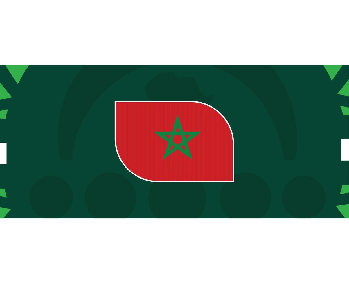 Marruecos emblema bandera africano naciones 2023 equipos países africano fútbol americano símbolo logo diseño vector ilustración