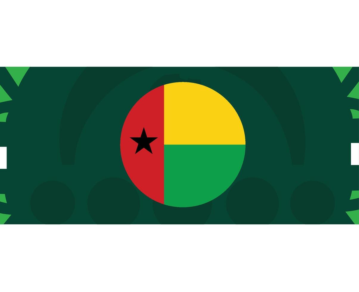 Guinea Bissau bandera emblema africano naciones 2023 equipos países africano fútbol americano símbolo logo diseño vector ilustración