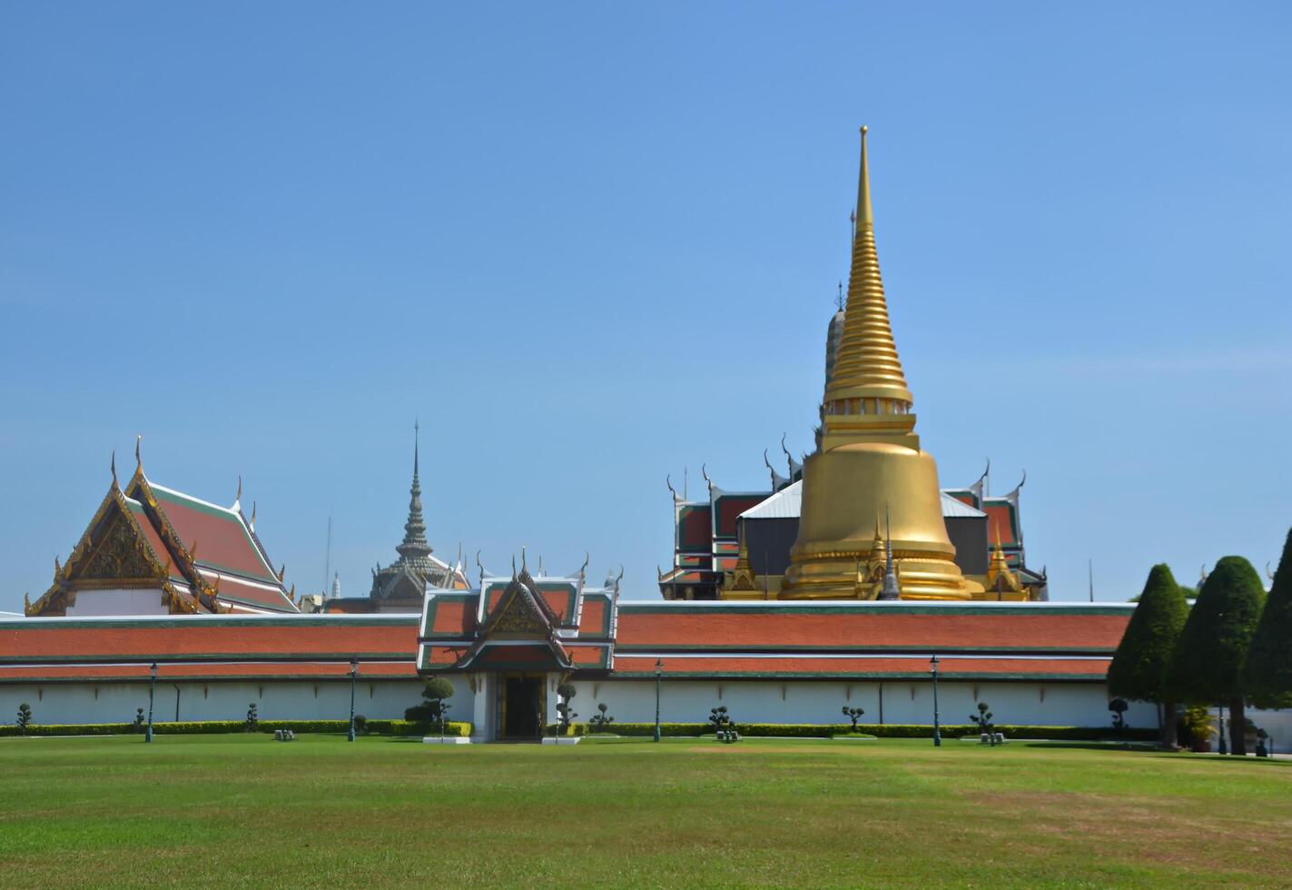 Bangkok, Thailand - Jan 06, 2024, Photo of Wat Phra Kaew or the Temple of the Emerald Buddha. Important and well-known tourist attractions in Bangkok, Thailand.