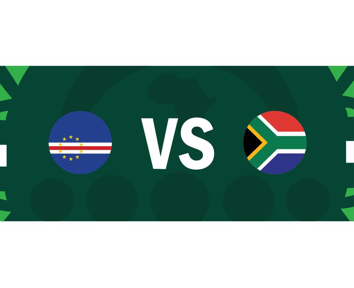 capa verde y sur África banderas partido emblemas africano naciones 2023 equipos países africano fútbol americano símbolo logo diseño vector ilustración