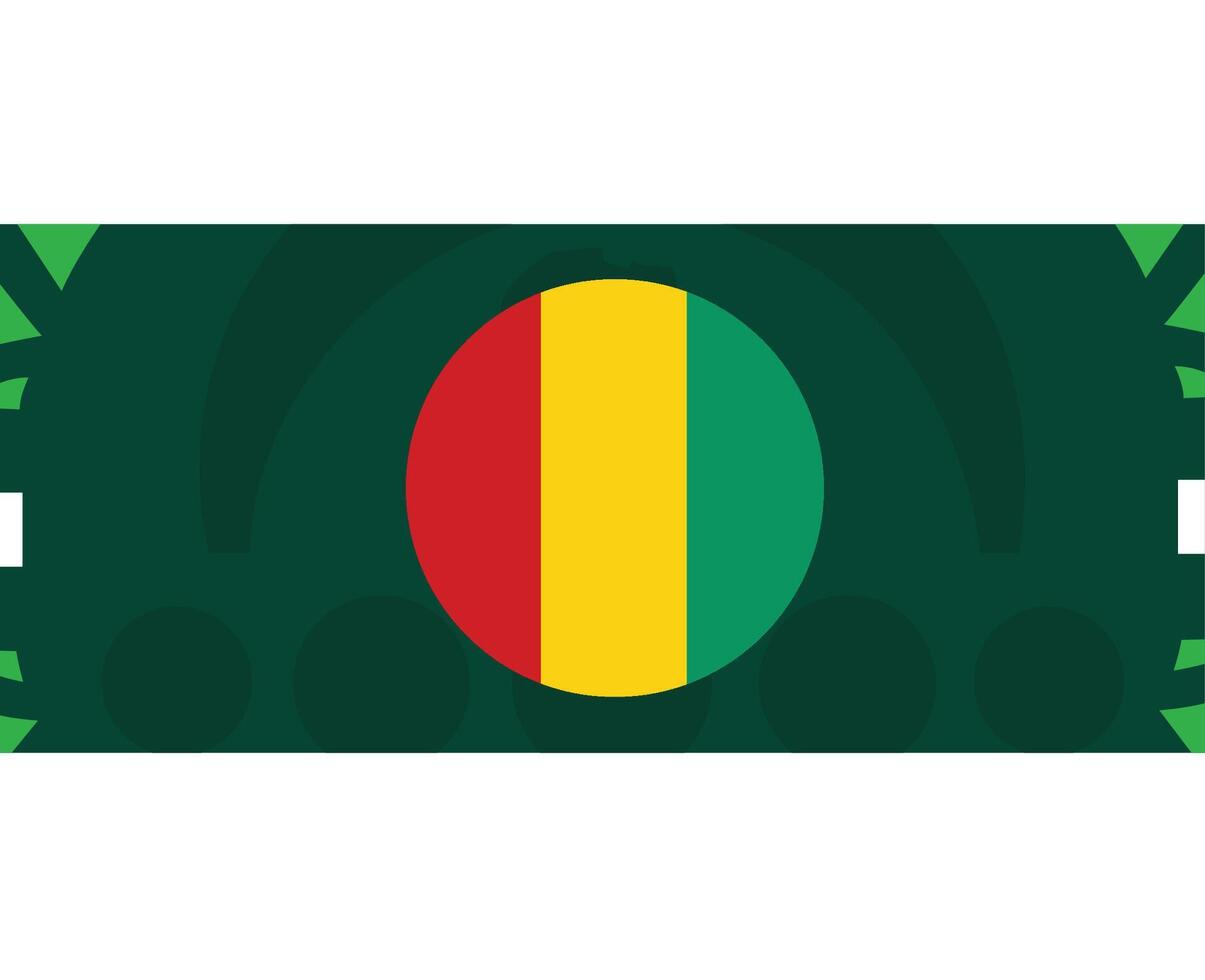 Guinea bandera emblema africano naciones 2023 equipos países africano fútbol americano símbolo logo diseño vector ilustración