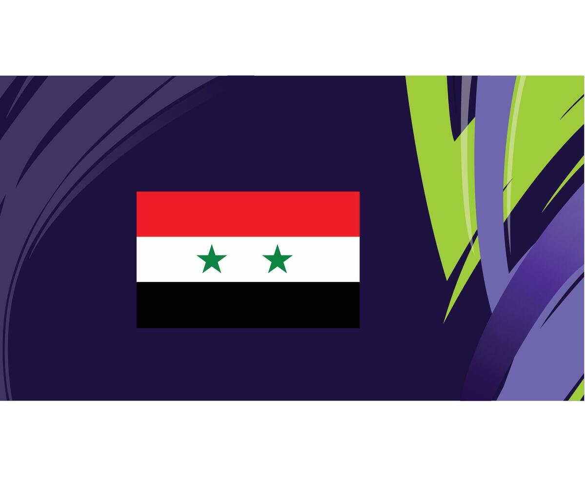 Siria bandera emblema asiático naciones 2023 equipos países asiático fútbol americano símbolo logo diseño vector ilustración