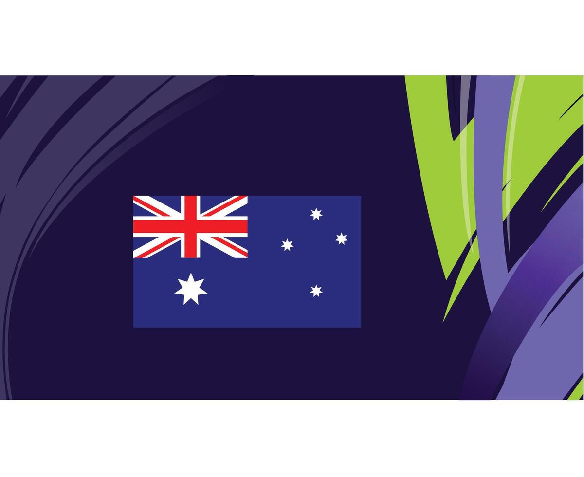 Australia bandera emblema asiático naciones 2023 equipos países asiático fútbol americano símbolo logo diseño vector ilustración