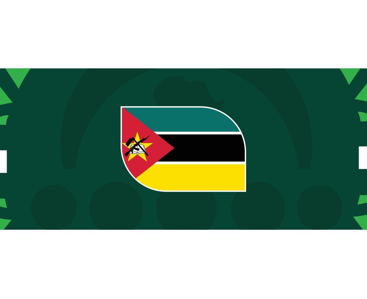 Mozambique emblema bandera africano naciones 2023 equipos países africano fútbol americano símbolo logo diseño vector ilustración