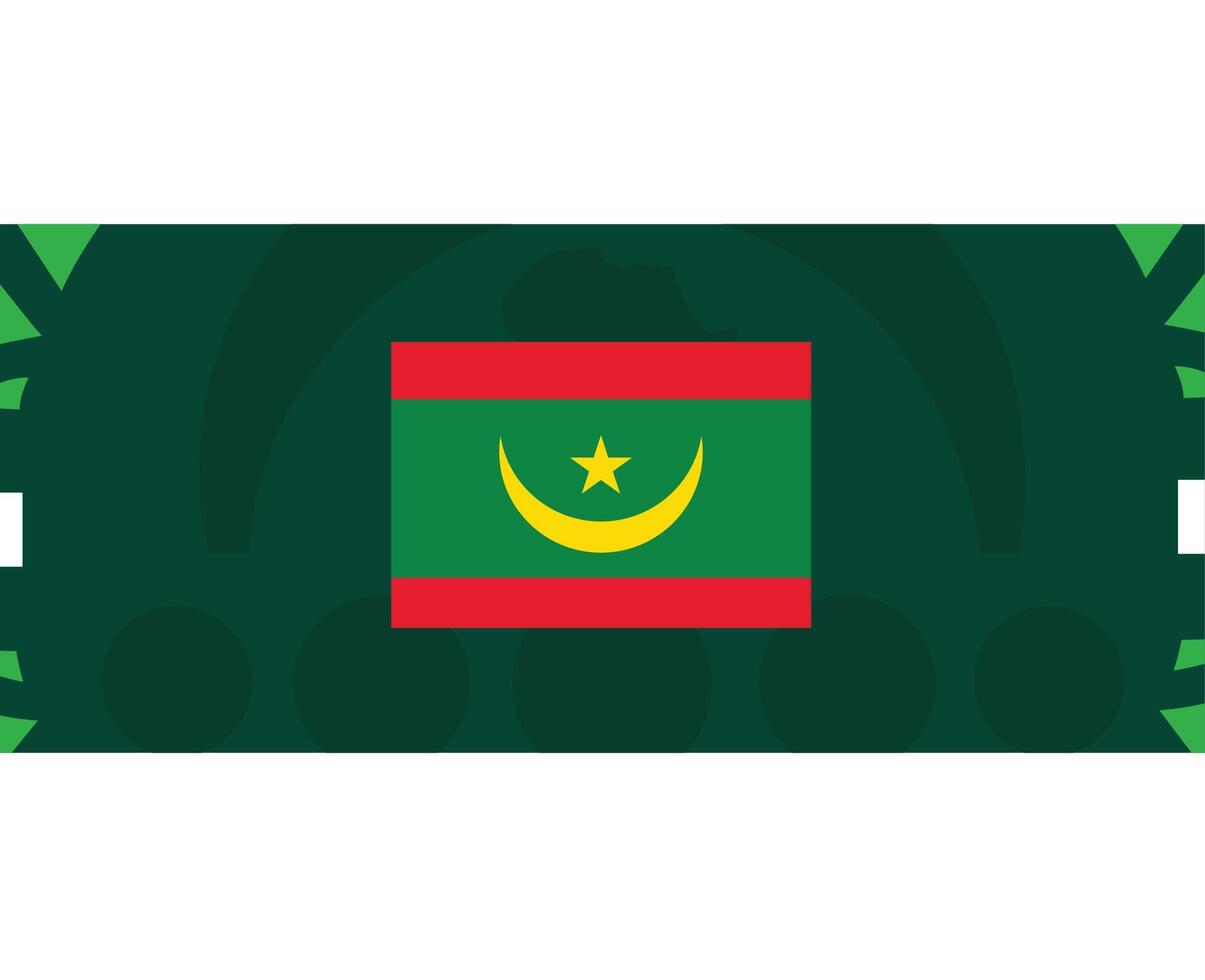 Mauritania bandera africano naciones 2023 equipos países africano fútbol americano símbolo logo diseño vector ilustración