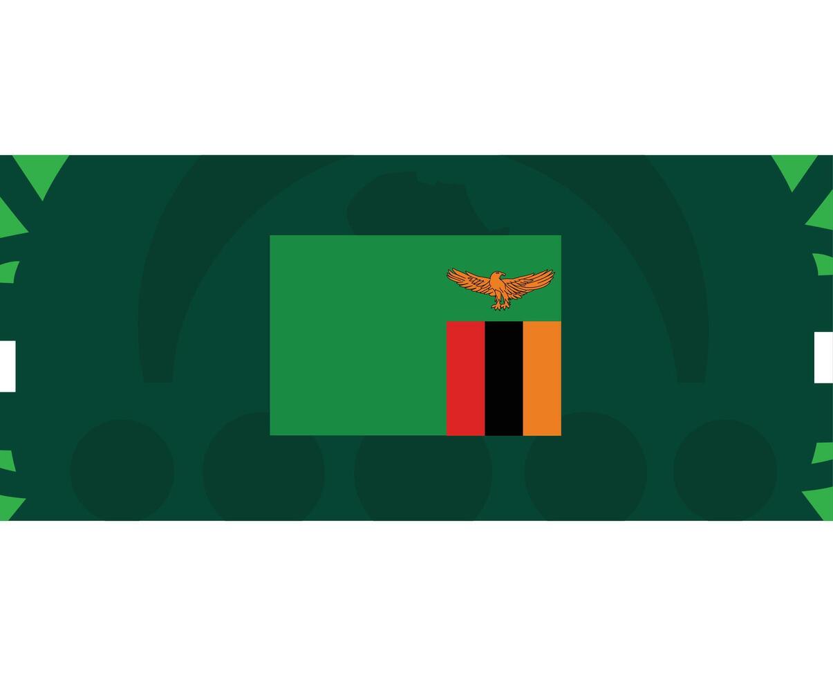 Zambia Flag African Nations 2023 Teams Countries African Football Symbol Logo Design Vector Illustration