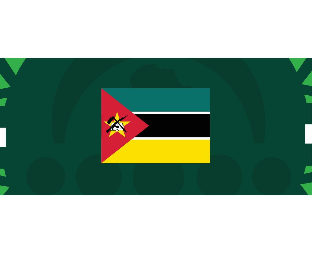 Mozambique bandera africano naciones 2023 equipos países africano fútbol americano símbolo logo diseño vector ilustración