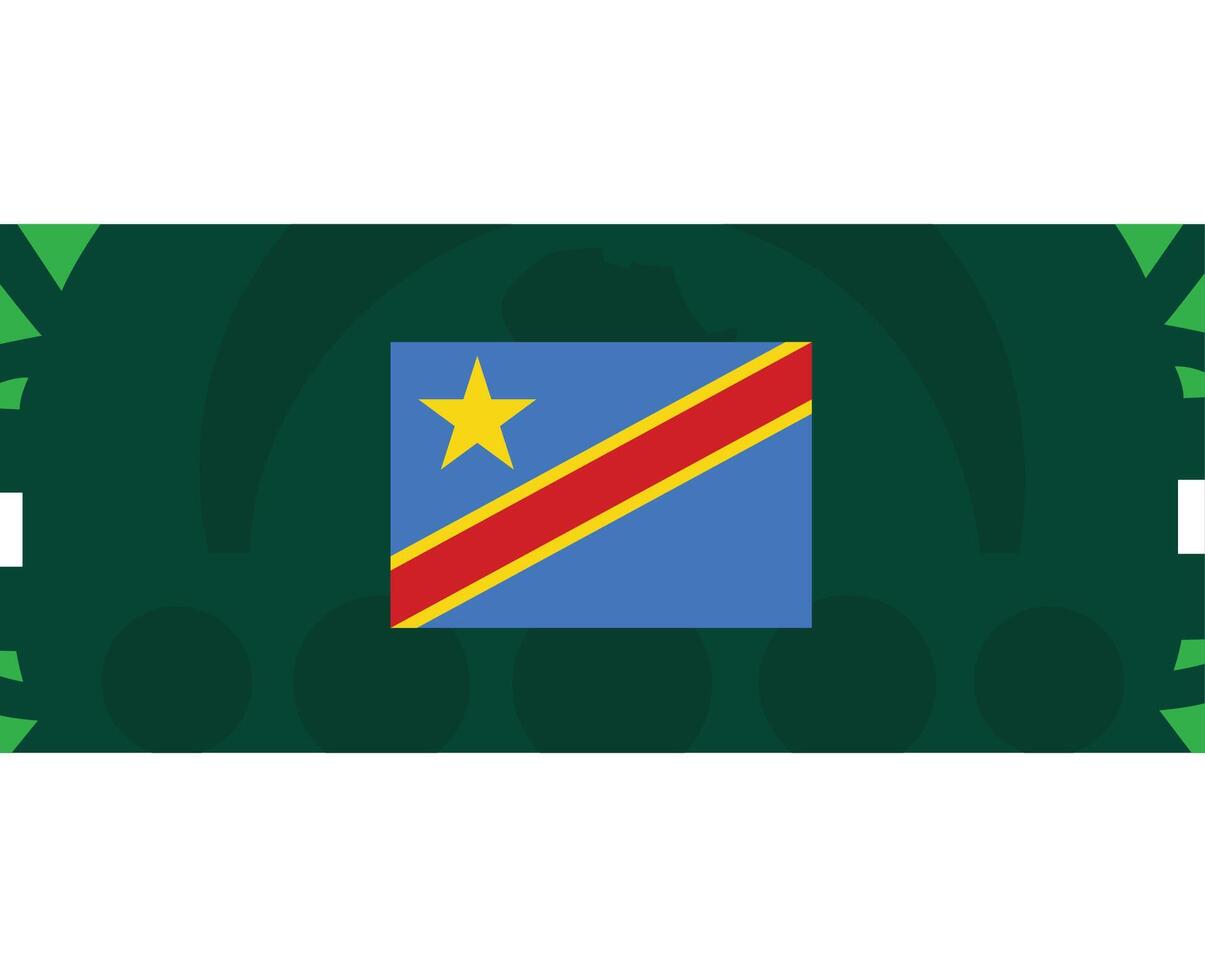 Dr Congo Flag African Nations 2023 Teams Countries African Football Symbol Logo Design Vector Illustration