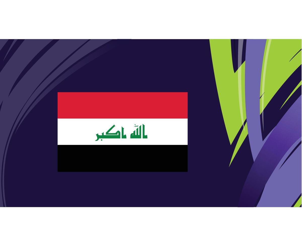 Iraq Flag Emblem Asian Nations 2023 Teams Countries Asian Football Symbol Logo Design Vector Illustration