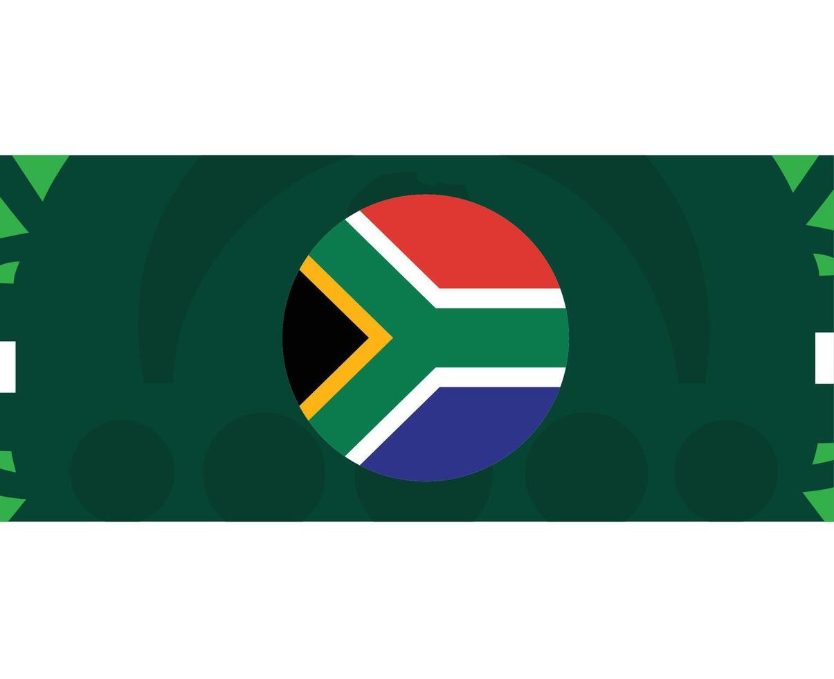 South Africa Flag Emblem African Nations 2023 Teams Countries African Football Symbol Logo Design Vector Illustration